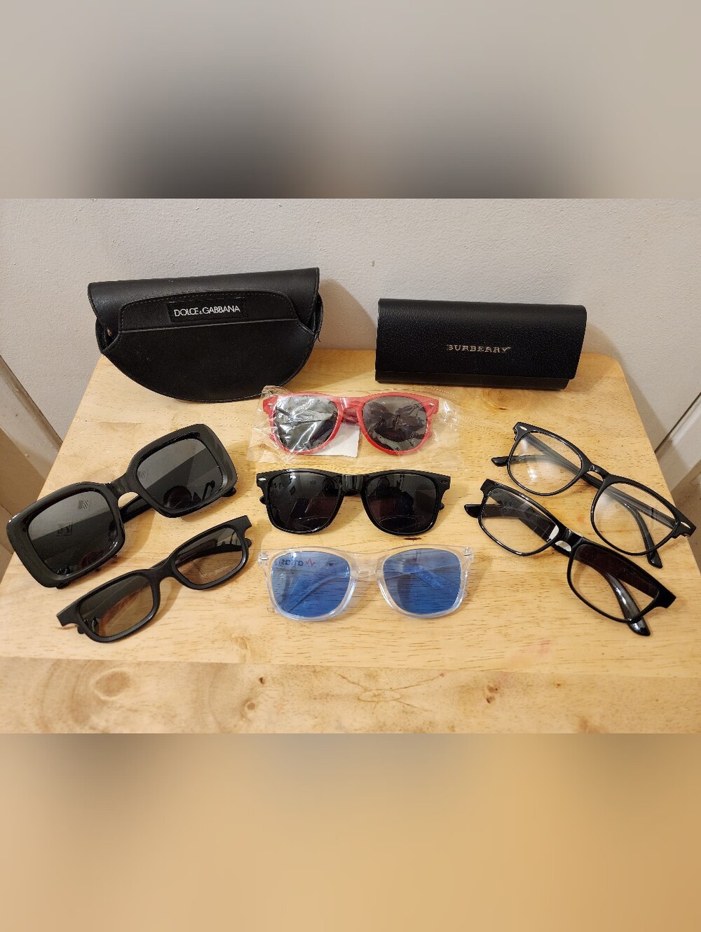 Bundle Assortment of Sunglasses: Tito's Vodka, Jack Daniel's + Burberry D&G Case